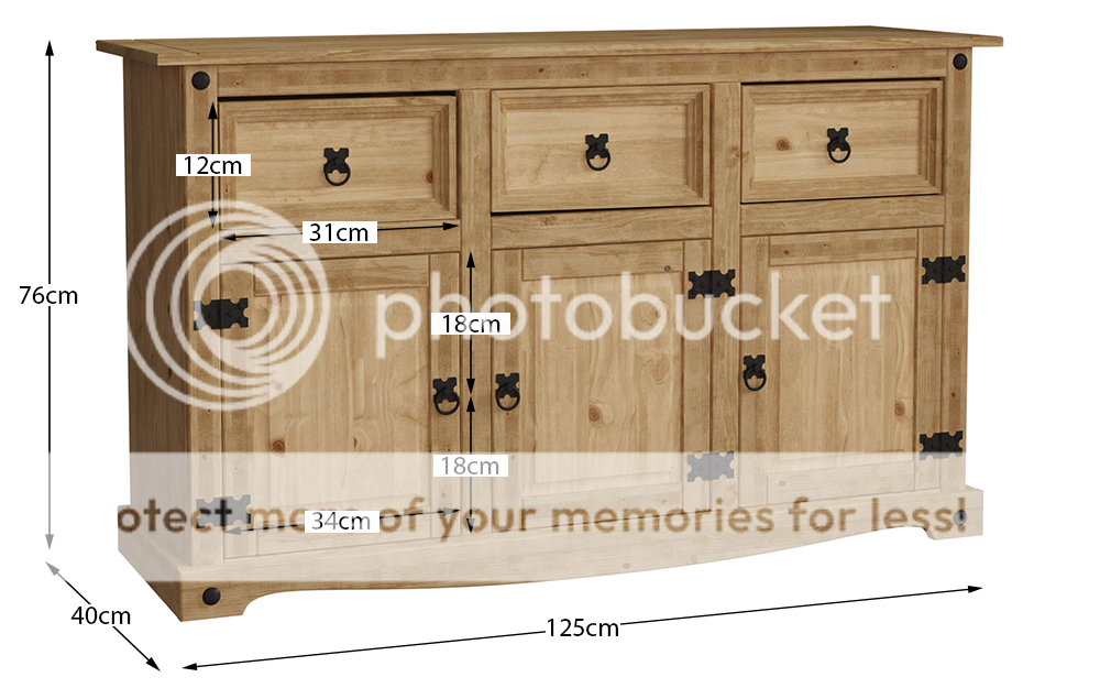 Corona 3 Door 3 Drawer Sideboard Solid Pine Mexican Cupboard By Home